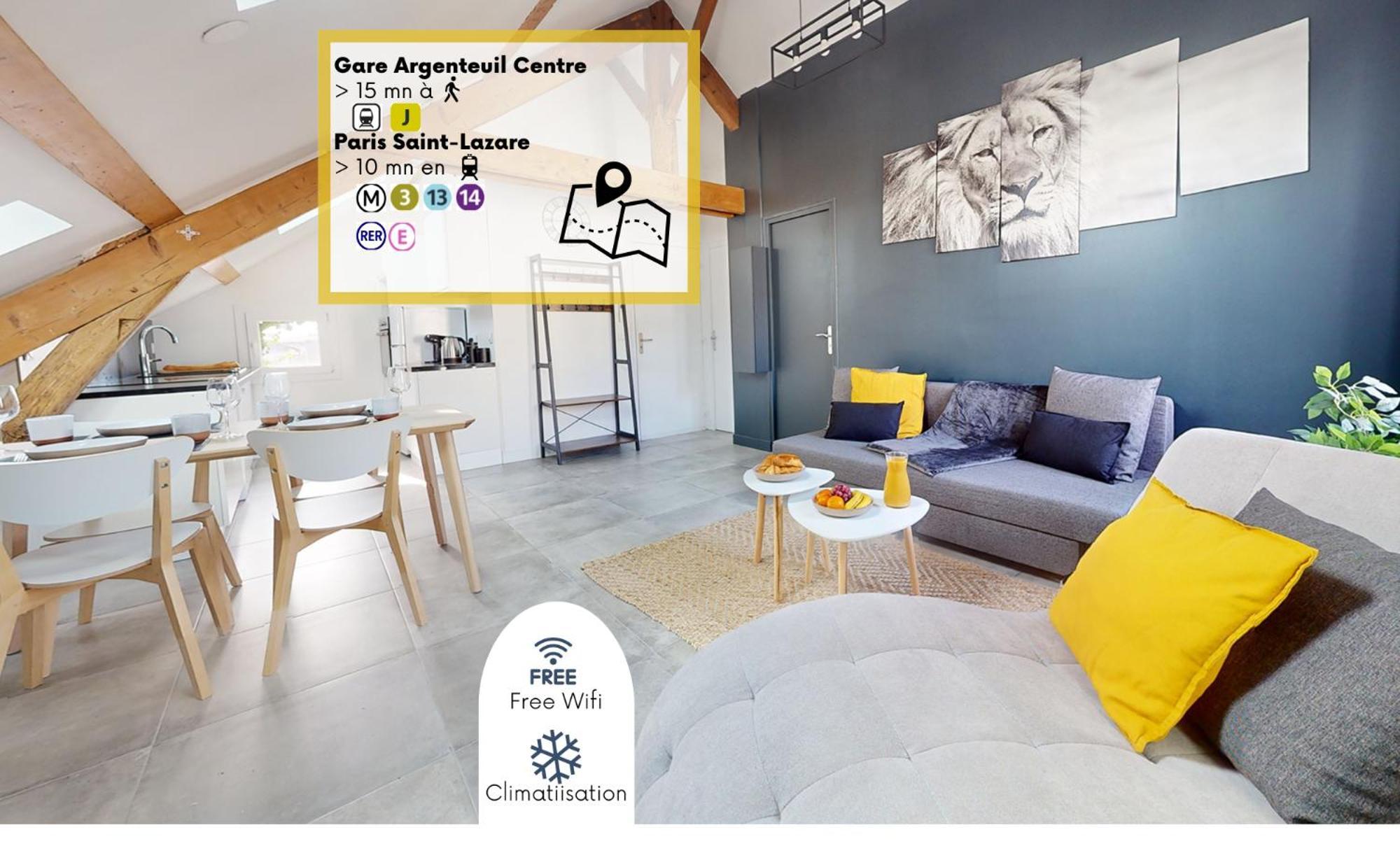 Magnifique Appartement- Proche Paris-Climatisation Argenteuil Ngoại thất bức ảnh